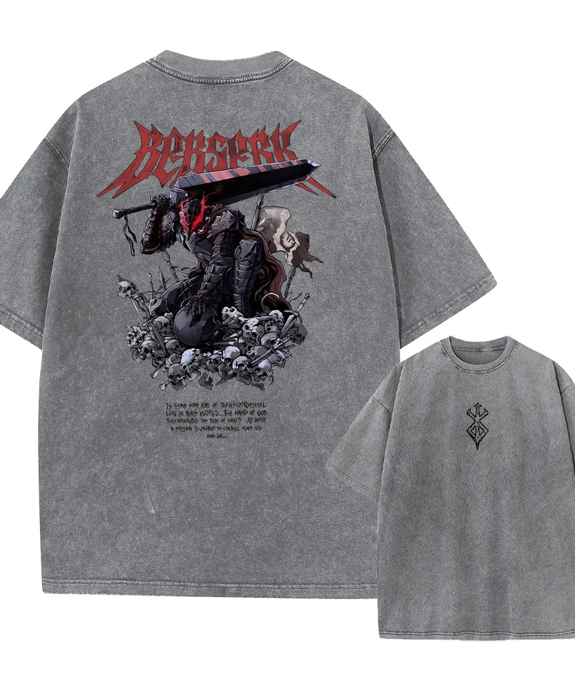 Berserk Anime Vintage Graphic T-Shirt – Harajuku Cotton Tee for Men & Women