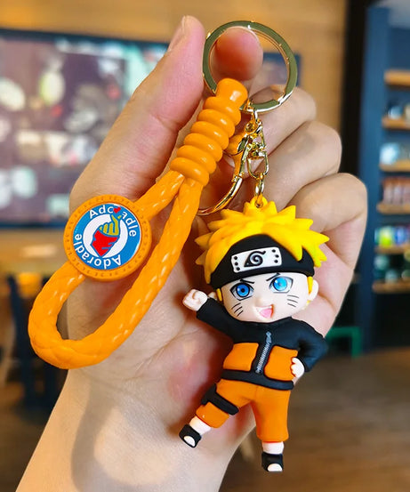 New Cute Japanese Anime Character Naruto 3D Keychain Couple Backpack Car Key Pendant Party Decoration Children's Gift