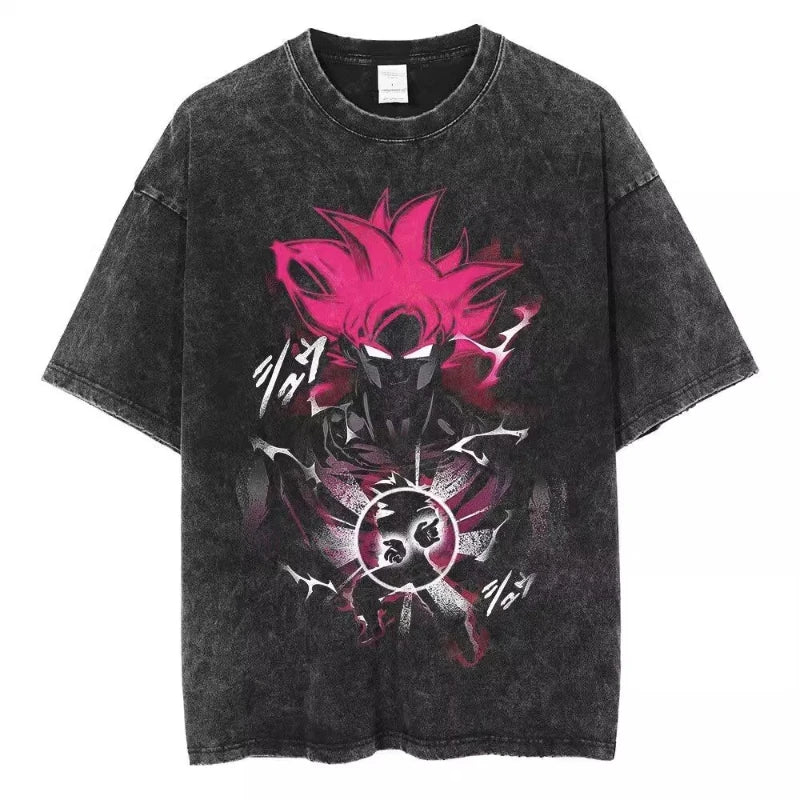 Vintage Washed Dragon Ball Tee – Streetwear Anime T-Shirt