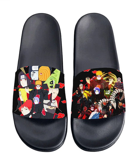 Anime Naruto Non-Slip Slippers Fashion Sasuke Design Cute Kawaii Home Sandals for Men And Women Ideal Holiday Gift