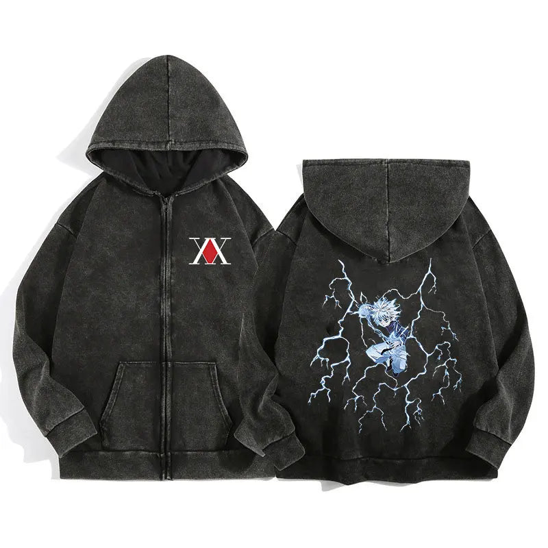 Hunter x Hunter Zip-Up Hoodie – Unisex Anime Streetwear Pullover