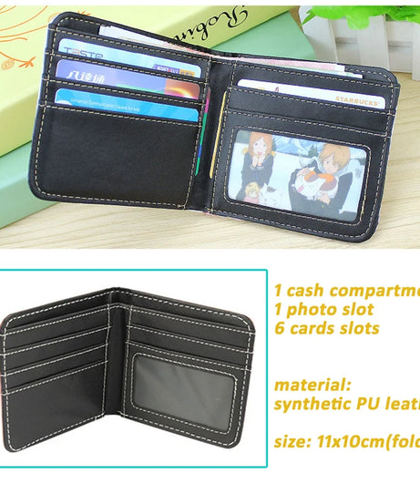 Anime Mob Psycho 100 Short PU Leather Wallet Mobu Saiko Hyaku Folding Purse Gift for Manga Fans