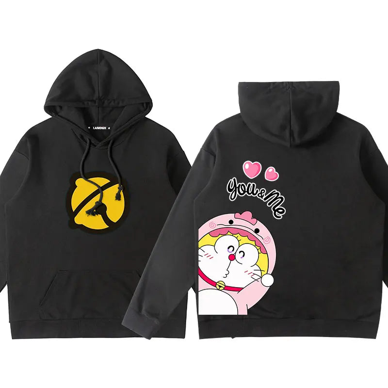 Doraemon Anime Hoodie – Cute Couple & Teen Pullover Jacket
