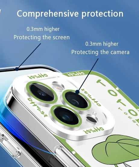 Cute T-TotoroS Phone Case For iPhone 16 Pro Max 15 14 Plus 13 12 11 Pro XR XS X 8 7 SE 2020 Soft Silicone Clear Cover