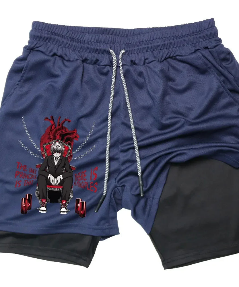 Kurapika Anime 2-in-1 Gym Shorts – Breathable Compression Sportwear