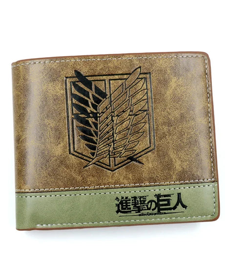 Anime demon slayer Man Bifold Wallets Khaki Card Holders Coin Purse