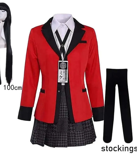 Yumeko Jabami Cosplay Costume School Uniforms Jabami Yumeko Outfits Full Set with Stockings Girl JK School Uniform For Comic Con