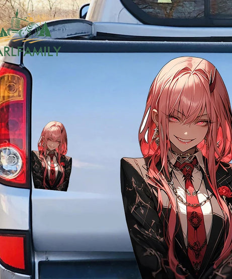 13cm x 7.4cm Zero Two Anime Car Sticker Motorcycle Bumper Funny Laptop Sunscreen Decal Scratch-Proof Fashion Decor