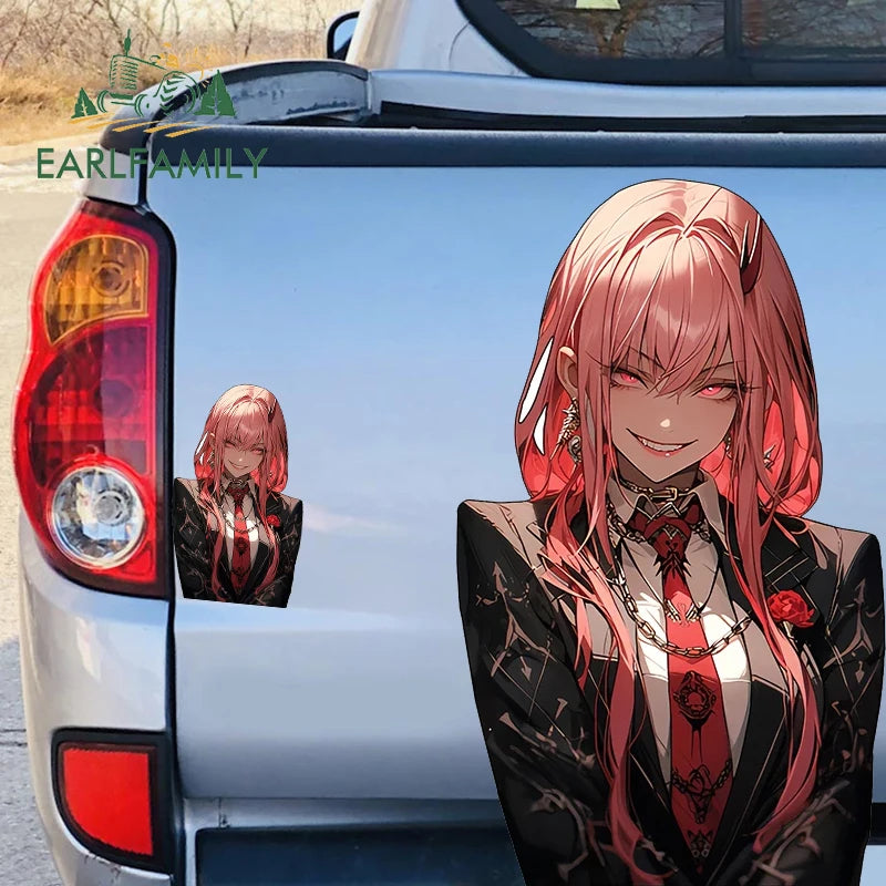 13cm x 7.4cm Zero Two Anime Car Sticker Motorcycle Bumper Funny Laptop Sunscreen Decal Scratch-Proof Fashion Decor