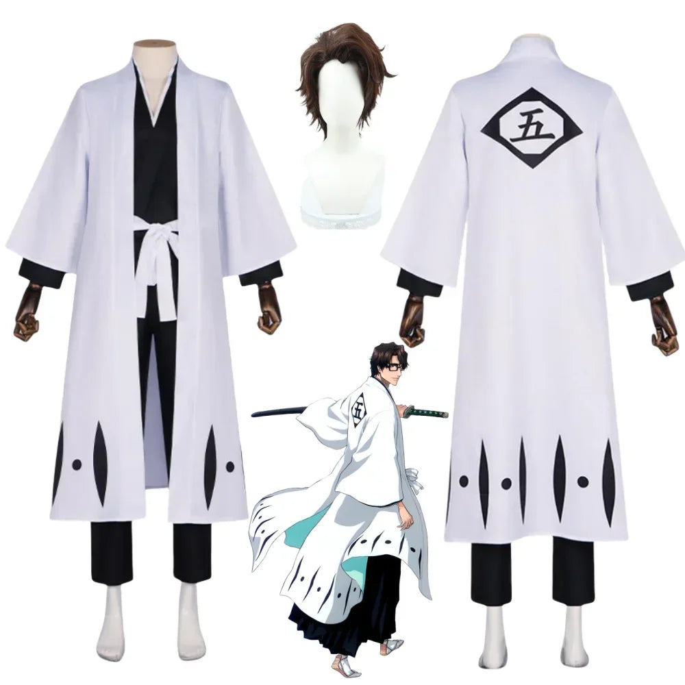 Aizen Sosuke Cosplay Set – Bleach TYBW Captain Kimono & Wig