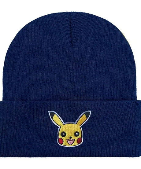Pokemon Unisex Cotton Embroidered Beanies Casual Hats Knitted Winter Hat Hard Hip Hop Skull Bonnet Hat For Women Men
