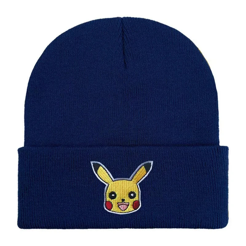 Pokemon Unisex Cotton Embroidered Beanies Casual Hats Knitted Winter Hat Hard Hip Hop Skull Bonnet Hat For Women Men
