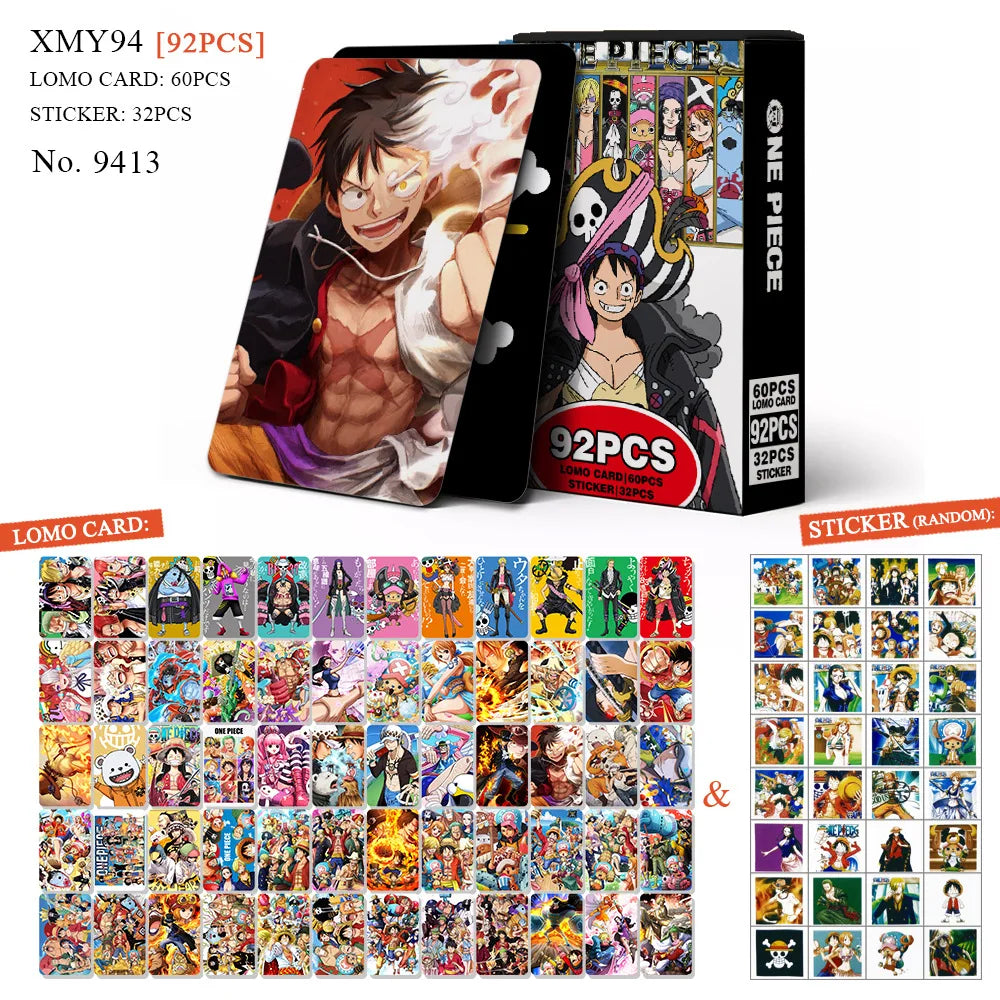 92 pieces of One Piece double-sided LOMO cards, wanted anime, coated paper high-definition photo cards commemorative edition