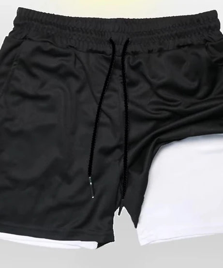 Demon Slayer Street Trendy Double Layer Shorts Summer New Anime Printed Fashion Fitness Swimming Hiking 2-in-1 Sports Shorts