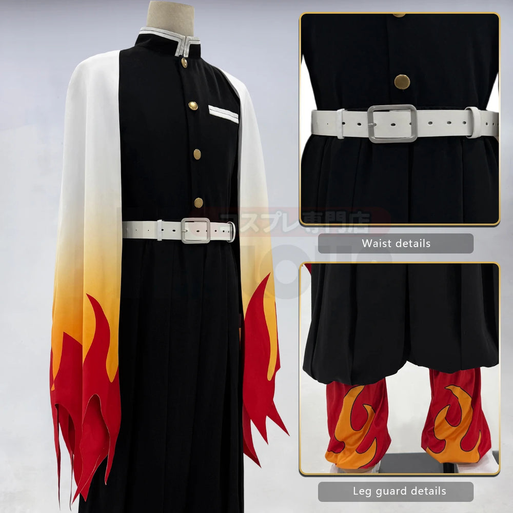 Demon Slayer Rengoku Kyojuro Cosplay Costume — Haori & Wig 2