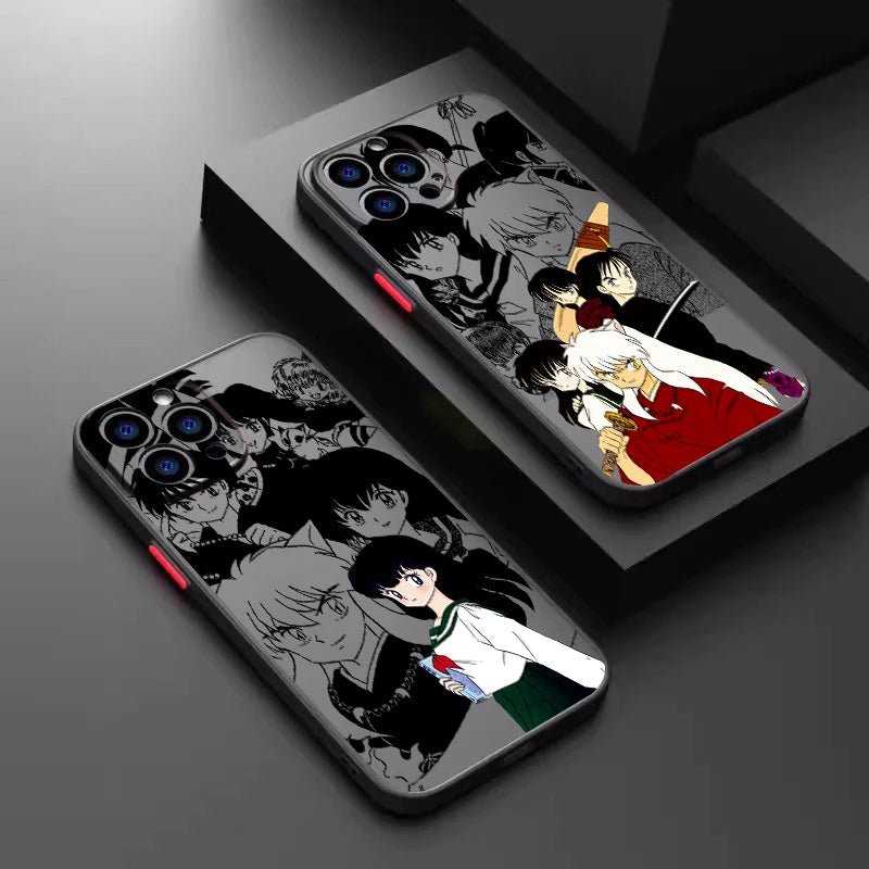 Inuyasha Anime Movie Comic Frosted Translucent For Apple iPhone 16 15 14 13 12 11 XS XR X Pro Max Plus Mini Cover Phone Case