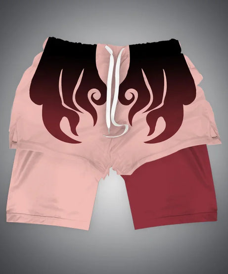 One Piece x Naruto x Dragon Ball 2-in-1 Men’s Gym Shorts – Quick-Dry & Breathable Sportswear