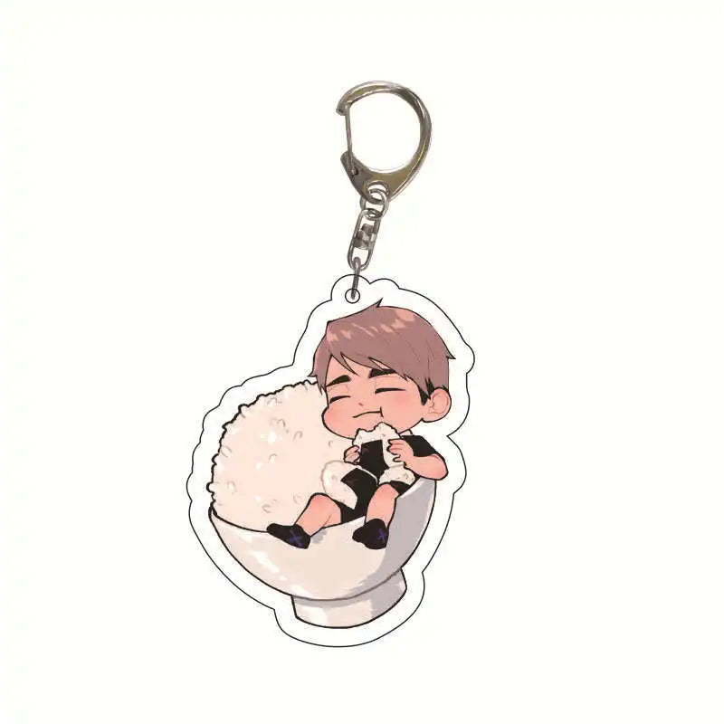 Acrylic Haikyuu Hinata Shoyo Tobio Kageyama Anime Keychain Jewelry Campus Related Products Cultural Friends Gift Bag Charms New
