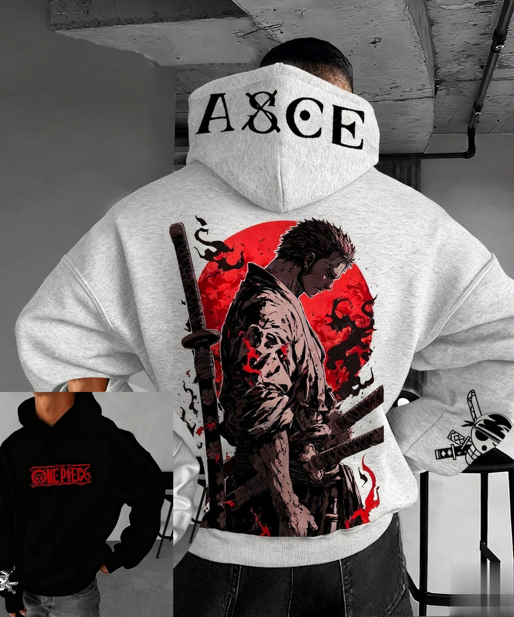 Anime One Piece Zoro Print Hoodie Men Women New Spring Autumn Casual Streetwear Cosplay Jacket Pullover Sweatshirt Fashion Tops