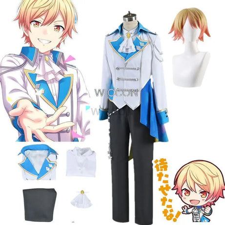 Sekai Project's Colorful Stage! Tenma Tsukasa Cosplay Costume Uniform Suit Stage Wig 30cm