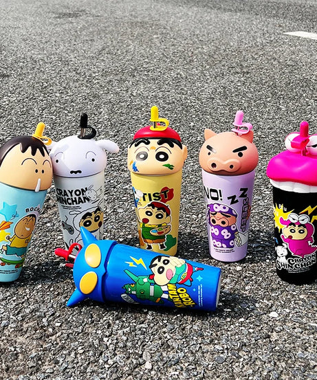 Crayon Shin-Chan Stainless Steel Thermos Mug – 600ml Anime Tumbler with Straw