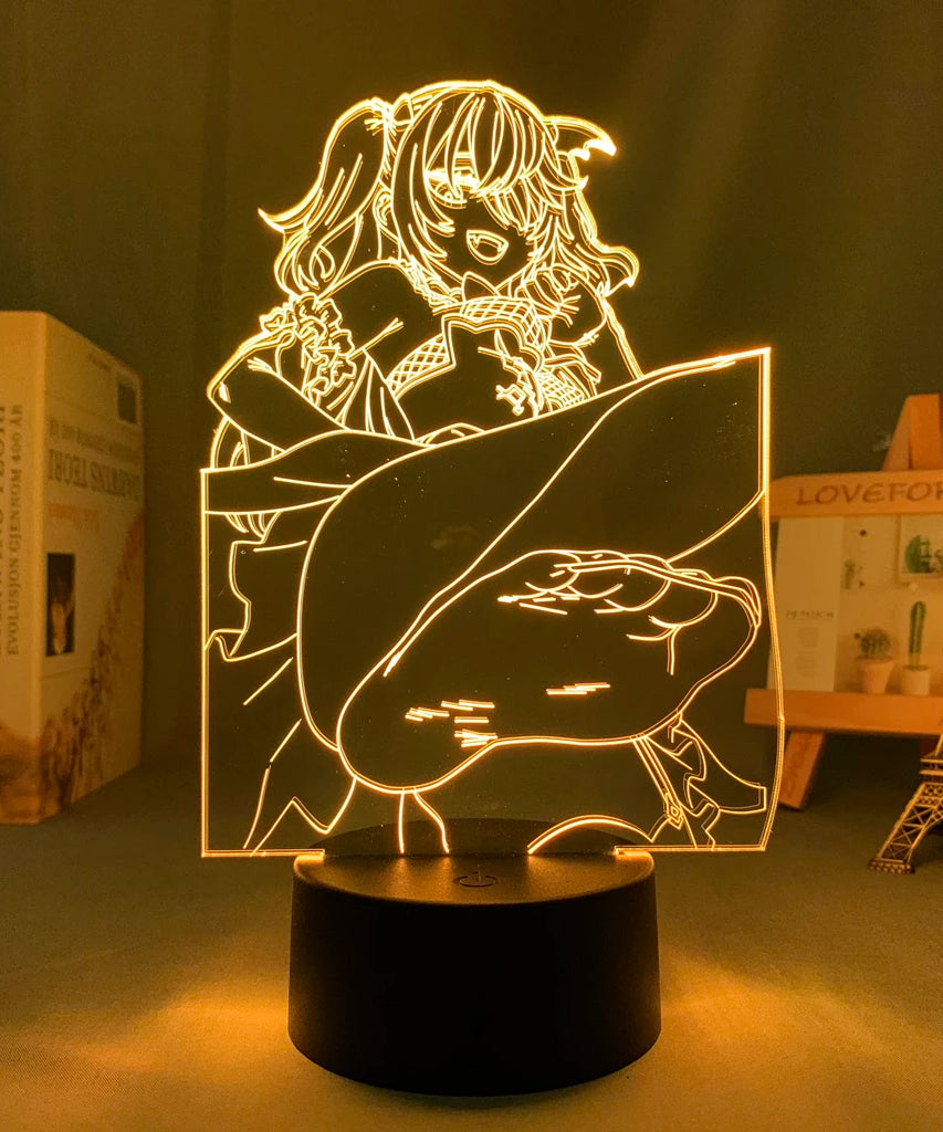 Newly Genshin Impact Night Light Yae Miko Game Figures Acrylic Stand Model 3D Table Lamp Kids Git Acrylic Bedside lamp