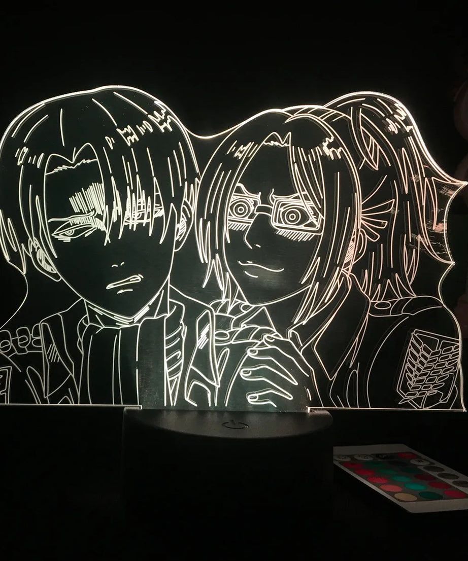 Anime 3D Lamp Attack on Titan Acrylic Luminous Stand Mikasa Ackerman Eren Yeager Action Figure For Kids Children Gifts