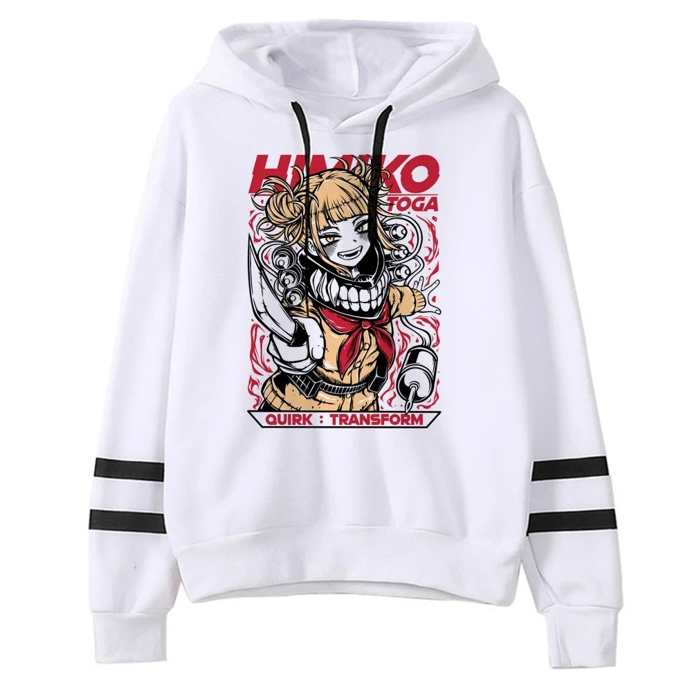 My Hero Academia Deku Bakugo Todoroki Striped Sleeve Hoodie Harajuku Streetwear 4