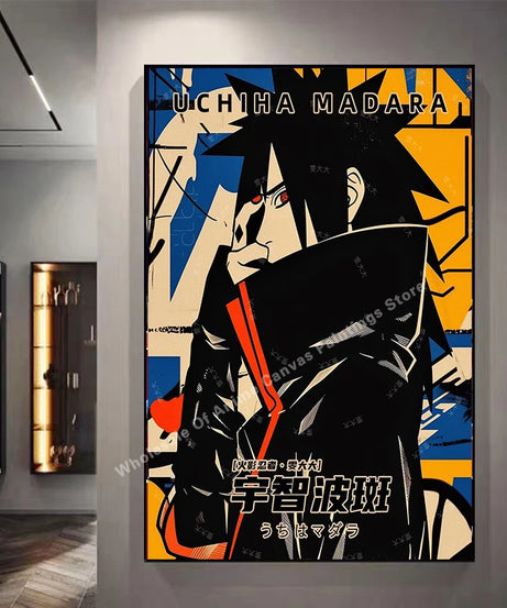 Naruto Graffiti Poster – Itachi Uchiha Akatsuki Anime Wall Art for Home Decor