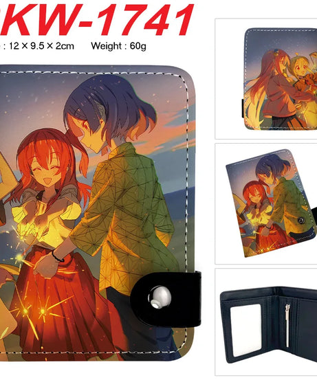 BOCCHI THE ROCK! Anime Yamada Ryo Synthetic Leather Short Men Wallet Gotoh Hitori Card Holder Purse