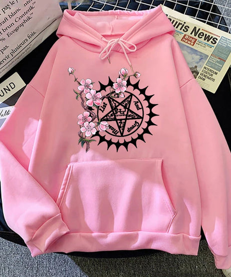 Funny Anime Black Butler Sakura Print Hoodie Fashion Women Men Casual Tops Pullover Hoodies Ladies Sweatshirt