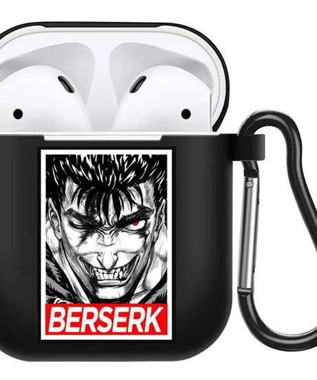 anime Berserk Guts Zodd Earphone Case For AirPods4 1 2 3 Pro Black Soft silicone wireless Bluetooth headphone case