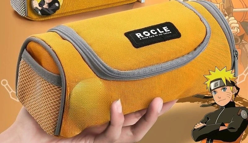 Naruto anime creative canvas stationery case student pencil case personalized children's large capacity pencil case gift