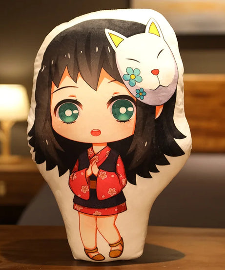 Tanjiro & Nezuko Plush Pillow – Demon Slayer Anime Cushion