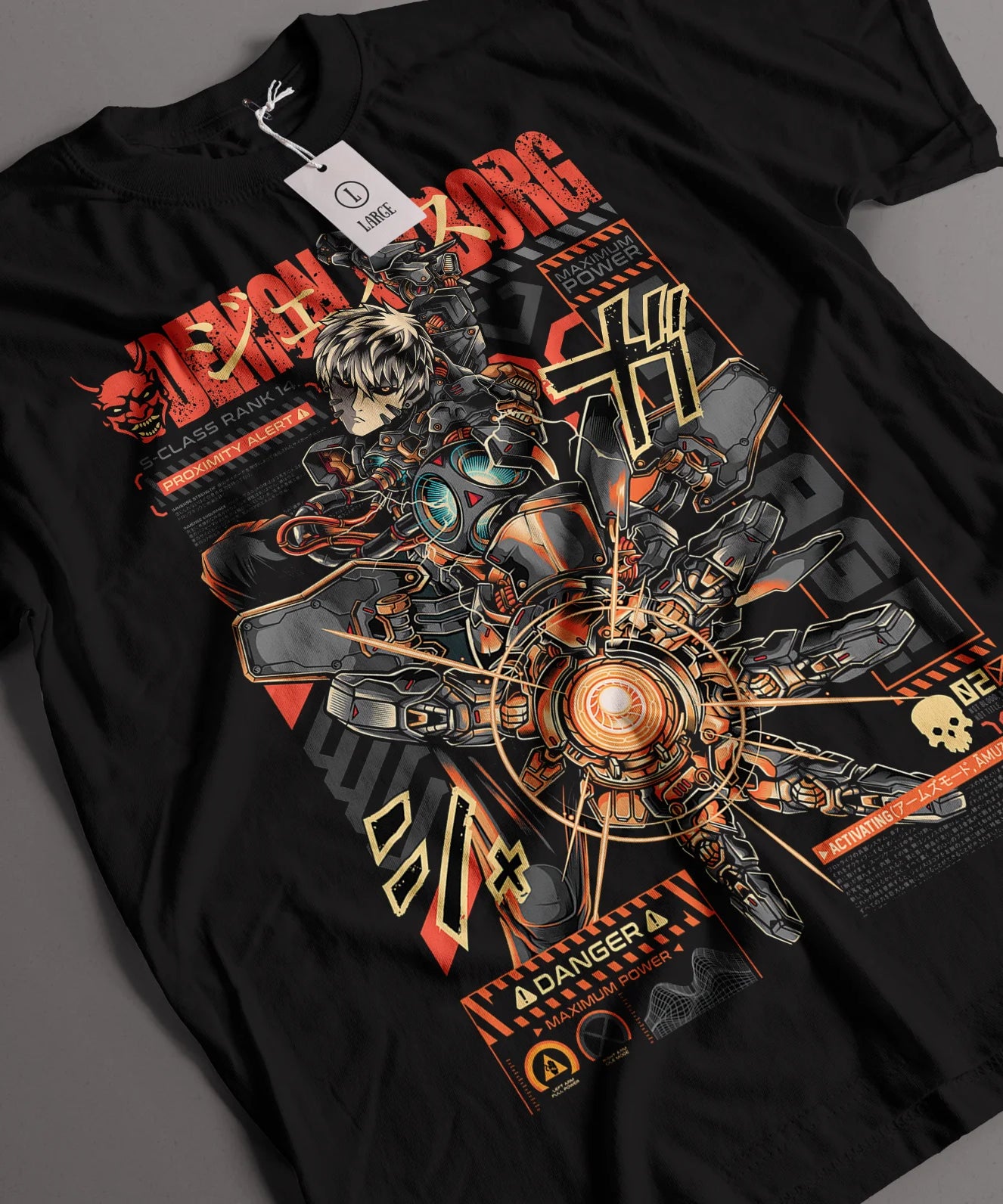 Anime One Punch Man Tshirt Genos Fubuki Shirt OK  T-Shirt Saitama Garou  Tee