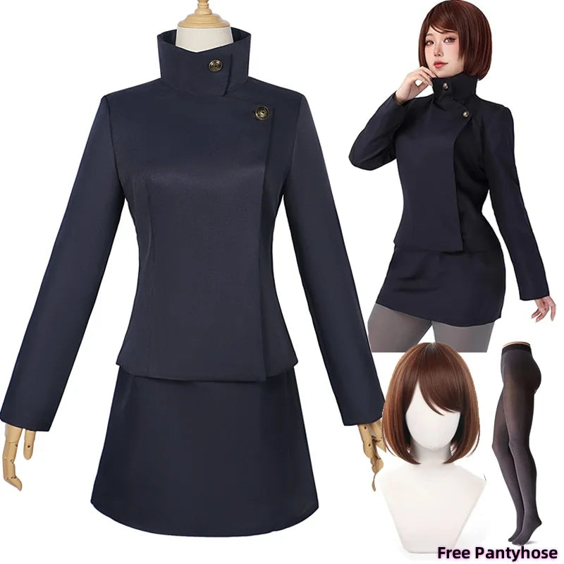 Anime Jujutsu Kaisen Ieiri Shōko Cosplay Costume Clothes Halloween Role Play Ieiri Shōko Dresses High School Uniform Skirt