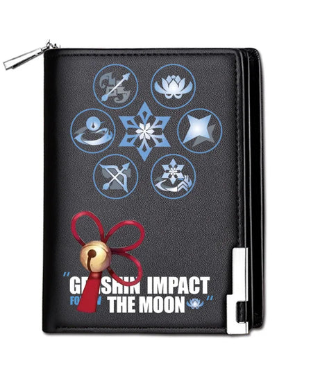 Genshin Impact Mondstadt Anime Peripheral New Zipper PU Wallet Handsome Personality Boy Print Coin Purse Short Card Pack Holiday