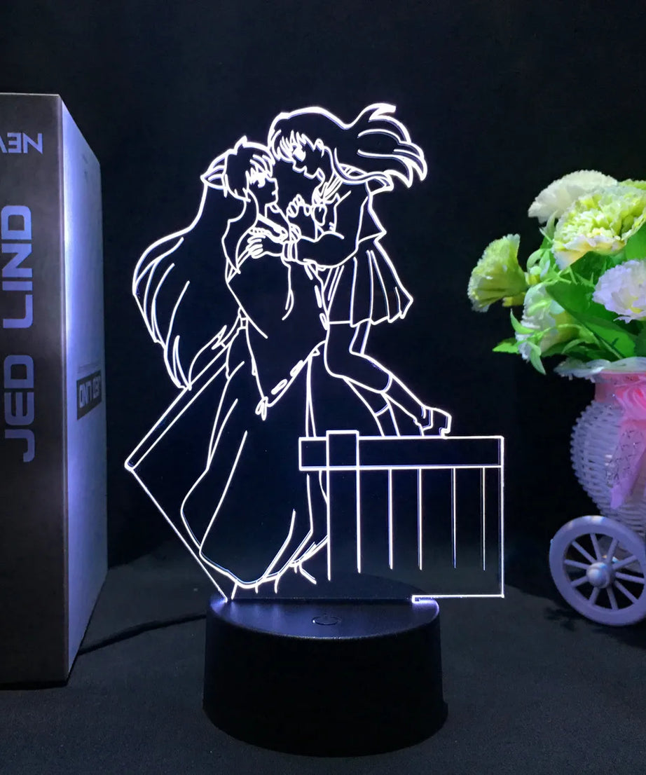 3D Led Nightlight Anime Inuyasha for Child Bedroom Decor Lighting Birthday Gift