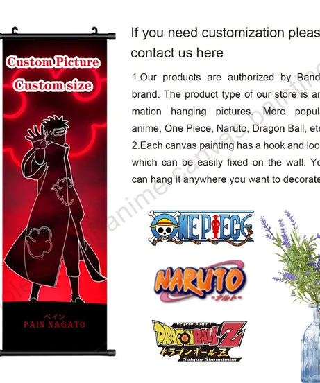 Naruto Villains Wall Scroll – Akatsuki Zetsu, Obito & Pain Canvas Poster