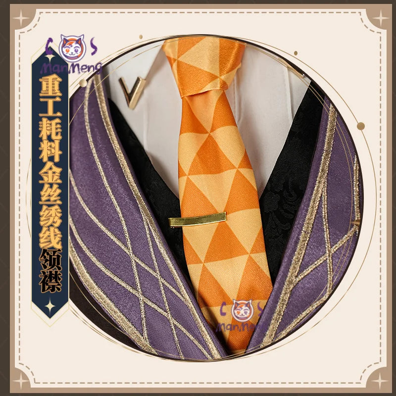 Aventurine Cosplay Costume Ten Stonehearts Uniform Honkai Star Rail  Hat Earrings Halloween Party for Women Men Props ManMeng