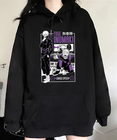 New Anime Inumaki Toge Print Hoodie Women Men Casual Tops Autumn And Winter Sweatshirts Long Sleeve Harajuku Pullover