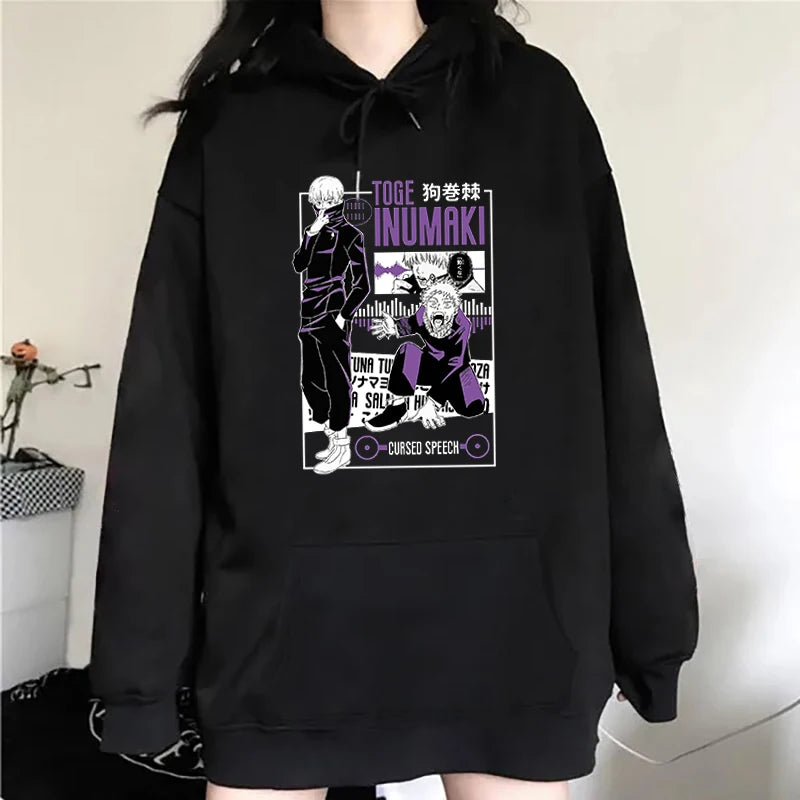 New Anime Inumaki Toge Print Hoodie Women Men Casual Tops Autumn And Winter Sweatshirts Long Sleeve Harajuku Pullover