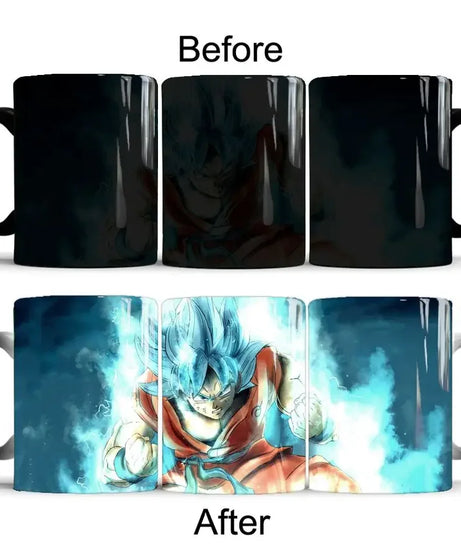 Dragon Ball Goku Color Changing Cup Mug Personalised Magic Mugs Heat Activated Image Photo Coffee Mugs Surprised