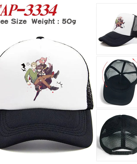 Pop Summer Cap Sun Visor Anya Forger Cute Hip Hop Caps Spy X Family Anime Cowboy Hat Peaked Trucker Dad Hats Gift