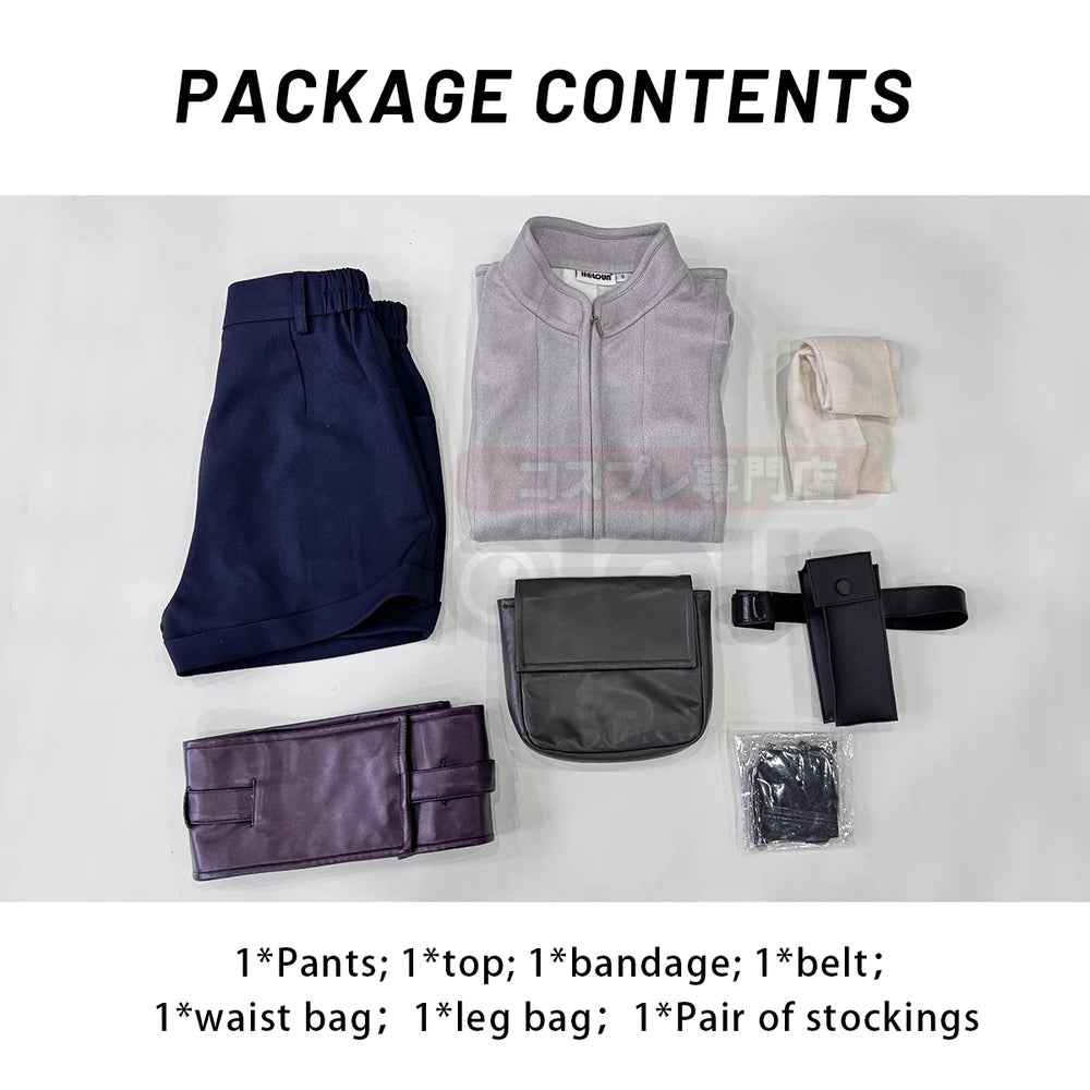 Anime Hinata Hyuga Cosplay Costume – Top, Shorts, Waist Bag & Wig Set 5