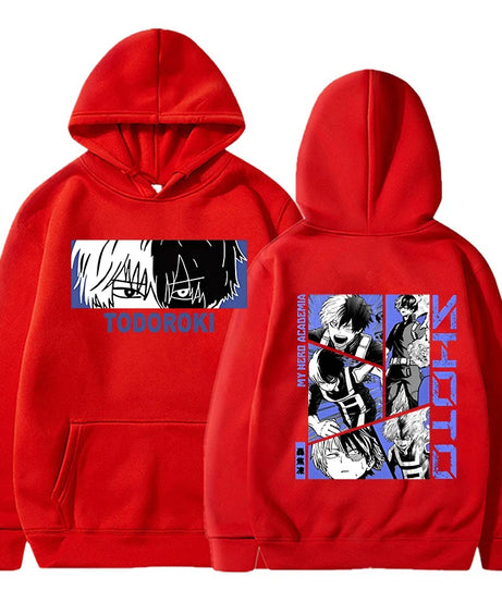 New Fashion Todoroki Shoto Pullover Long Sleeve Sports Hoodie Women Men Anime Sweatshirt Pullover Tops