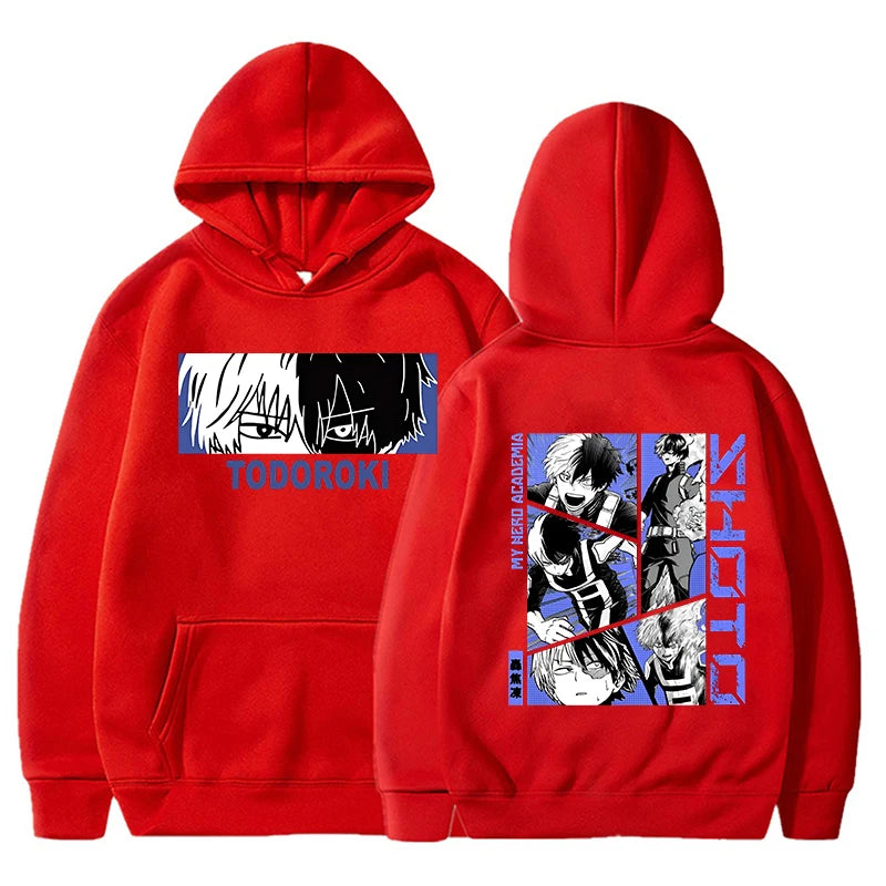New Fashion Todoroki Shoto Pullover Long Sleeve Sports Hoodie Women Men Anime Sweatshirt Pullover Tops