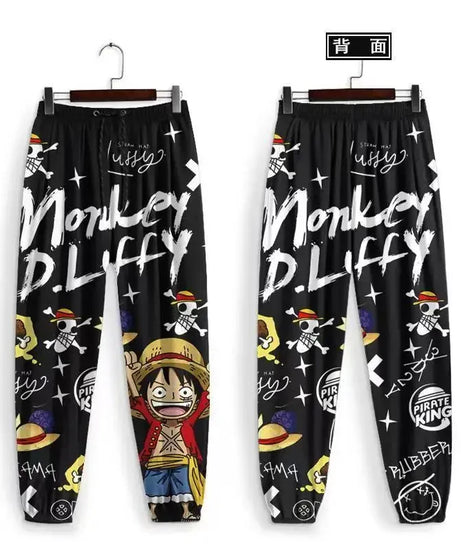 One Piece Anime Fleece Sweatpants – Unisex Casual Joggers for Autumn & Winter