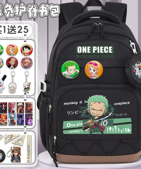 One Piece Luffy Backpack – Large Canvas School & Travel Bag