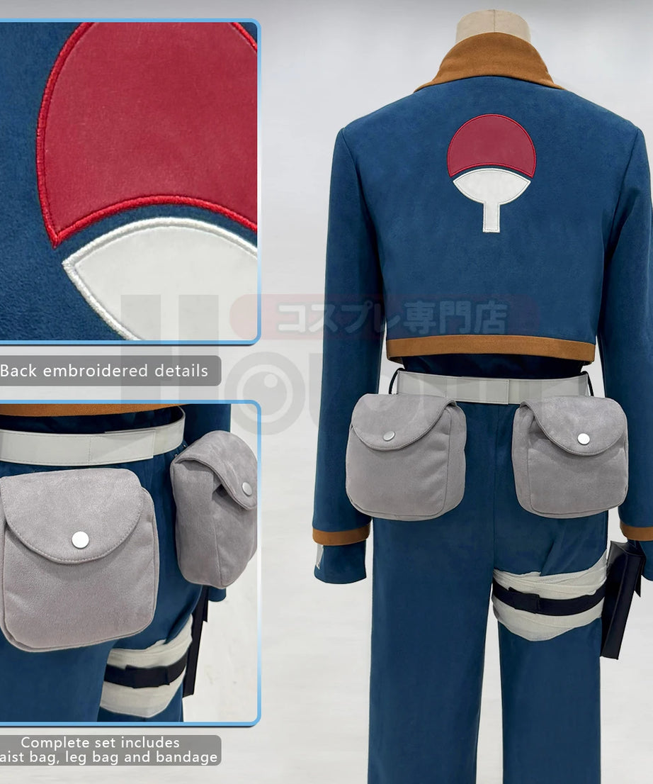 Anime Uchiha Obito Cosplay Costume Top Shirt Pants Waist Bags Animation Convention Halloween Christmas Adult Version